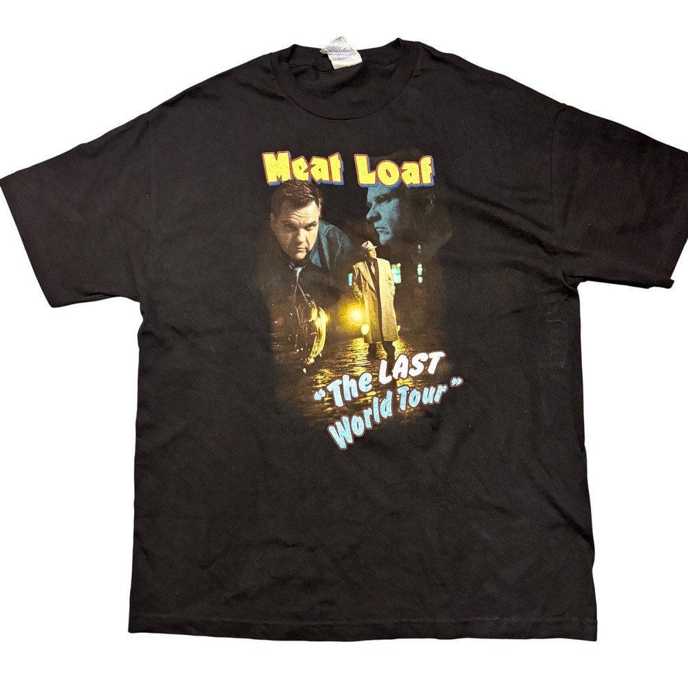 Meat Loaf The Last World Tour T-Shirt Mens XL Black Concert Graphic Tee